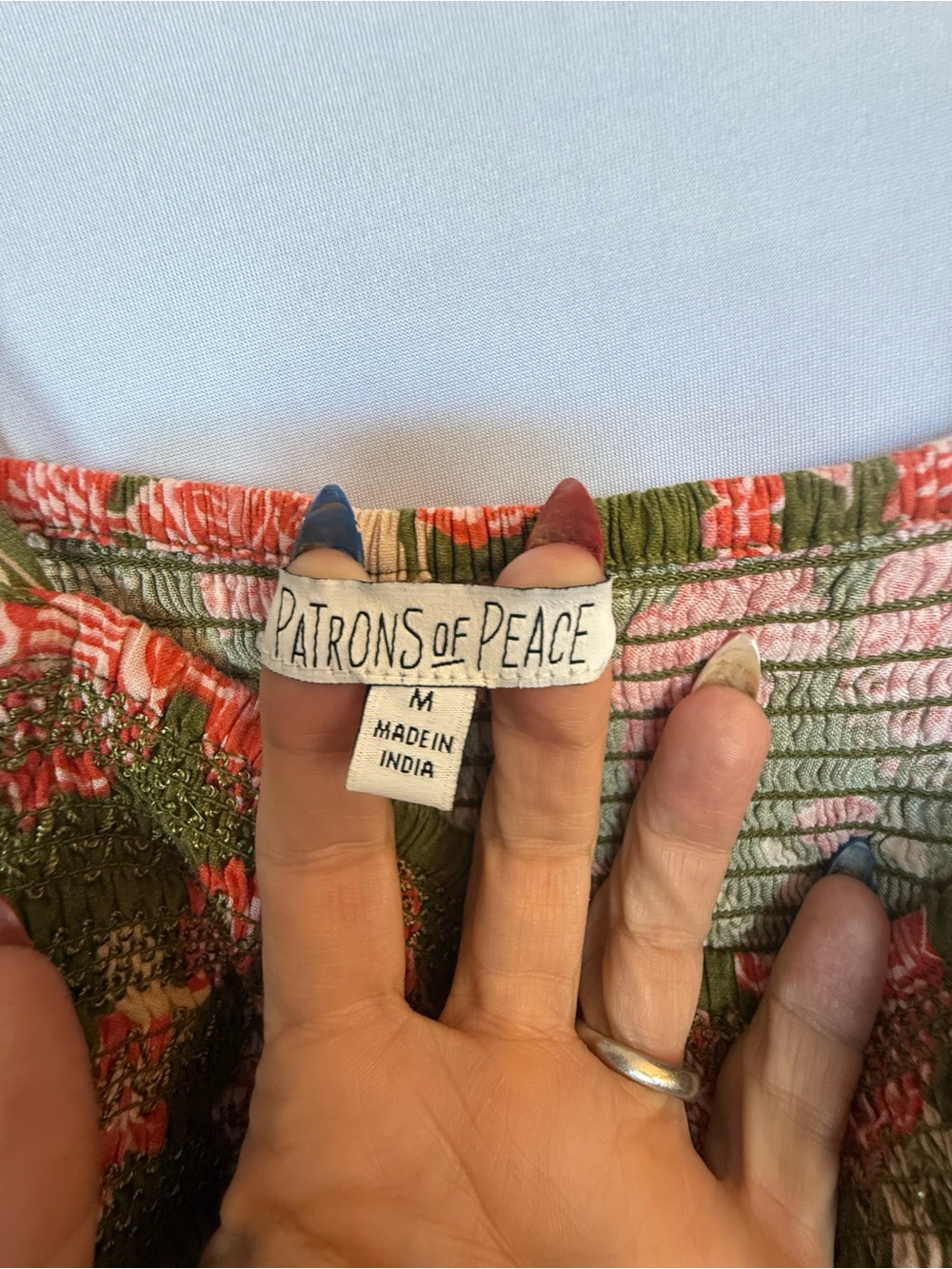 Patrons of Peace Olive Maxi Dress with Pink Floral Print - Picture 3 of 6